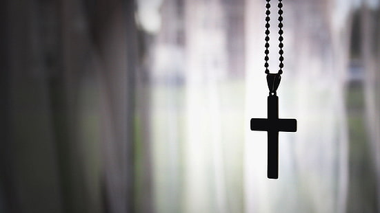 Collana con ciondolo croce nera, Religiosa, Croce, Sfondo HD HD wallpaper