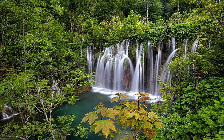National Park Plitvice Lakes Vattenfall Kroatien Landskap Bakgrunder Hd För Desktop Mobil Och Tablet 3840 × 2400, HD tapet
