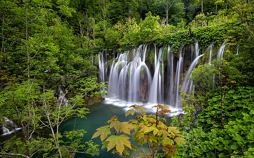 Национальный парк Плитвицкие озера Водопады Хорватия Пейзаж Обои Hd для рабочего стола Мобайл и планшет 3840 × 2400, HD обои HD wallpaper