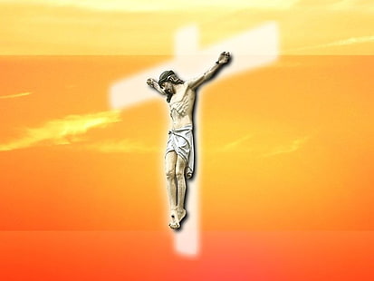Krzyż Jezusa Chrystusa, obraz Jezusa Chrystusa na krzyżu, ilustracja, Bóg, Pan Jezus, Jezus, Tapety HD HD wallpaper