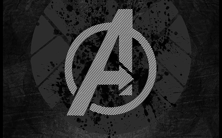 avengers, logo, seni, pahlawan, gelap, Wallpaper HD