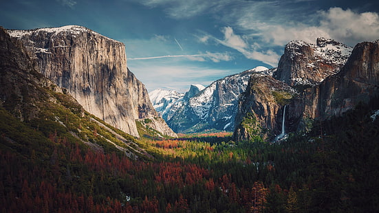 Эль-Капитан, Йосемитский национальный парк, Калифорния, пейзаж, фотография, Йосемитский национальный парк, горы, деревья, Half Dome, HD обои HD wallpaper