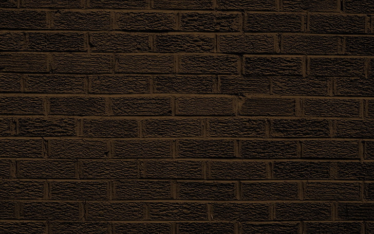 brown concrete brick wall, dark, wall, pattern, brick, HD wallpaper