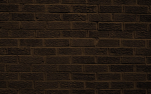 кафява бетонна тухлена стена, тъмна, стена, шарка, тухла, HD тапет HD wallpaper