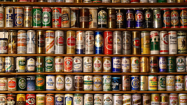 beer, can, pub, HD wallpaper