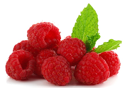 food, raspberries, fruit, macro, HD wallpaper HD wallpaper
