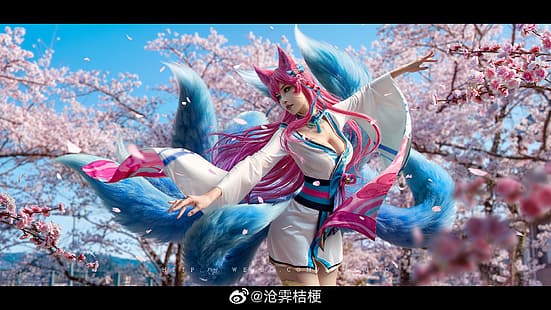 cosplay, asiático, mujeres, Ahri (League of Legends), Fondo de pantalla HD HD wallpaper