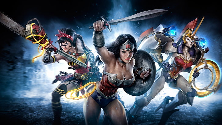 DC Wonder Woman тапет, произведения на изкуството, Wonder Woman, DC Comics, Infinite Crisis, HD тапет