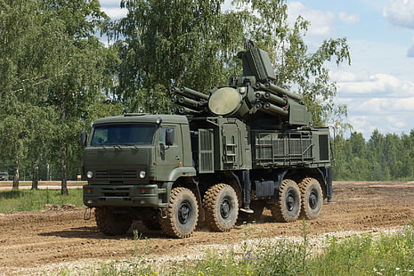 Russe, complexe, automoteur, Pantsir-S1, missile et canon, anti-aérien, Fond d'écran HD HD wallpaper