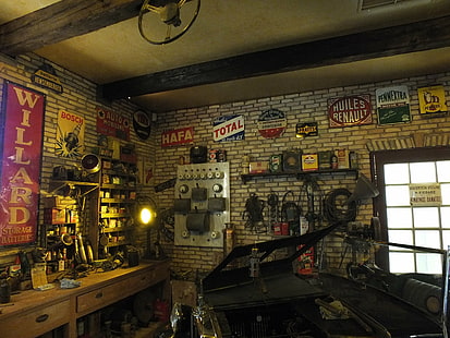 car, oldtimer, retro, vintage, workshop, HD wallpaper HD wallpaper