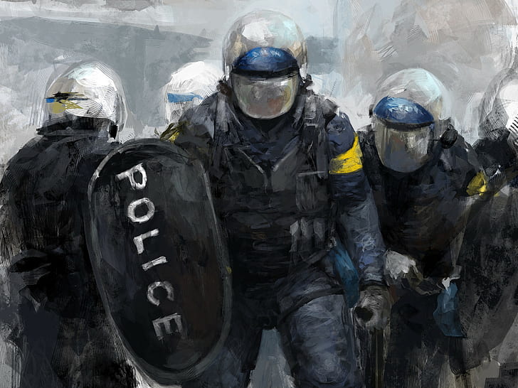 polisi, karya seni, Wallpaper HD