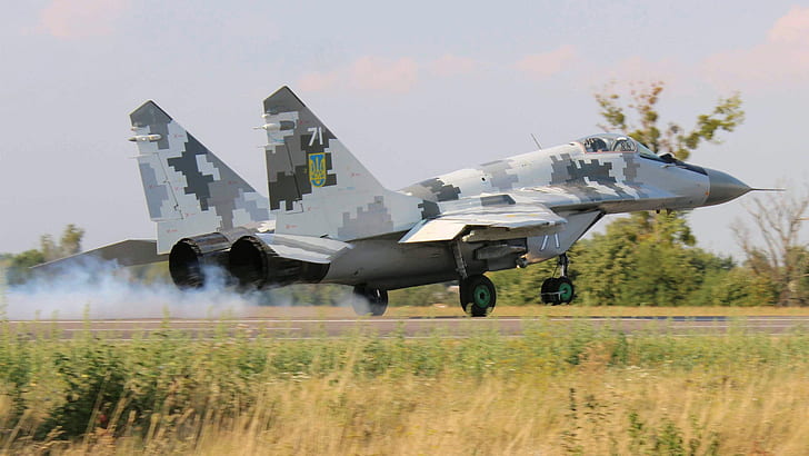 Реактивные истребители, Микоян МиГ-29, Реактивный истребитель, ВВС Украины, HD обои