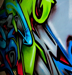 multicolored graffiti, graffiti, paint, wall, HD wallpaper HD wallpaper