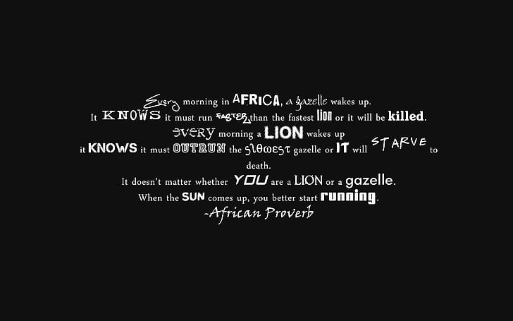 Laufendes afrikanisches Sprichwort, HD-Hintergrundbild