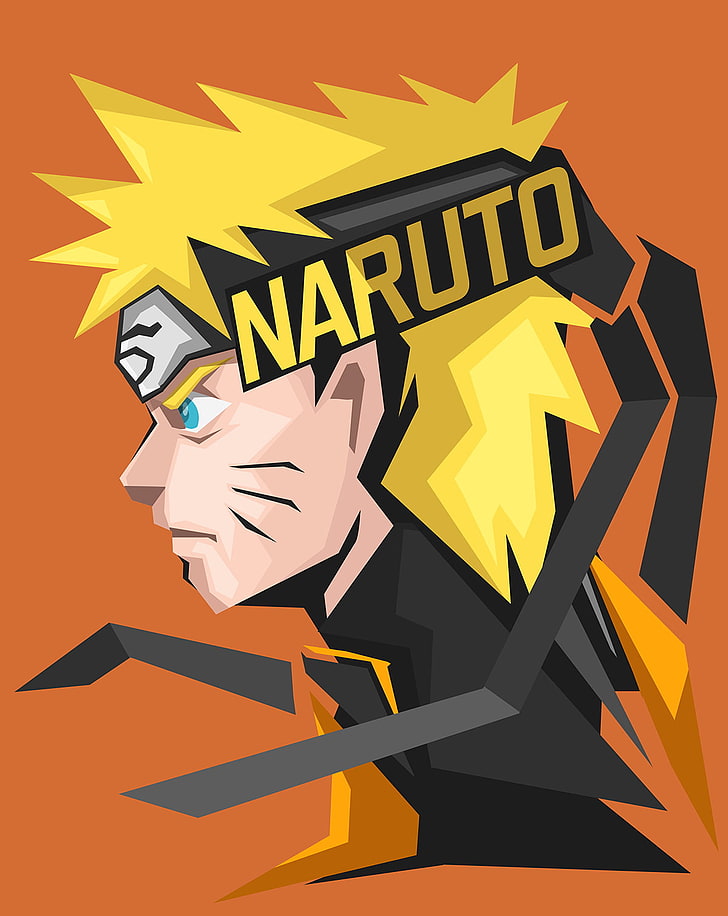 Digitale Tapete Uzumaki Naruto, Uzumaki Naruto, Anime, orange Hintergrund, HD-Hintergrundbild, Handy-Hintergrundbild