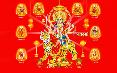 خلفيات سطح المكتب Maa Nav Durga Photo And HD 1920 × 1200، خلفية HD HD wallpaper