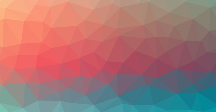 segitiga, abstrak, gradien, gradien lunak, Linux, biru, violet, merah, oranye, cyan, minimalisme, Wallpaper HD
