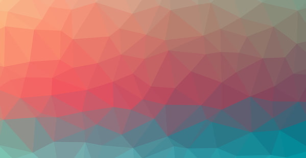 треугольник, абстрактный, градиент, мягкий градиент, Linux, синий, фиолетовый, красный, оранжевый, голубой, минимализм, HD обои HD wallpaper