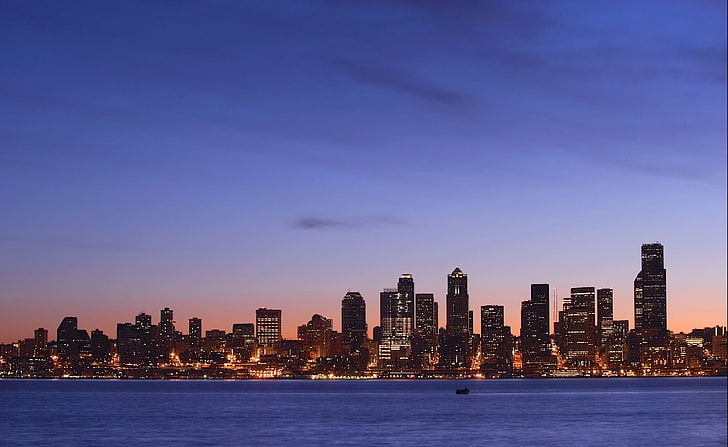 Seattle Skyline, city buildings, United States, Washington, Seattle, Skyline, HD wallpaper