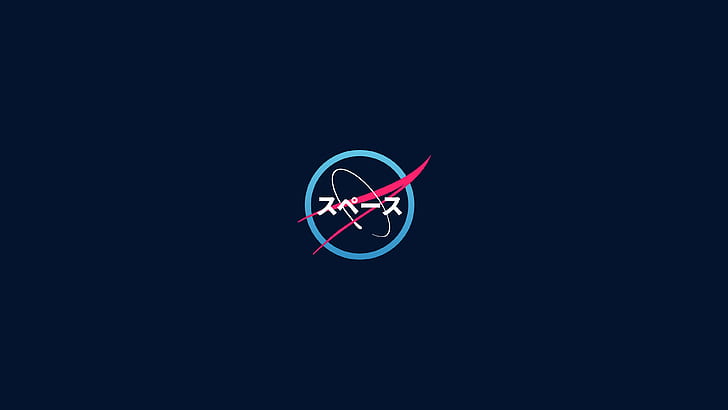 NASA, Seni Jepang, logo, minimalis, modern, Wallpaper HD