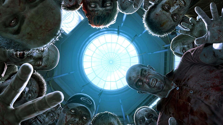 zombies and hall ceiling digital wallpaper, zombies, Dead Rising, HD wallpaper