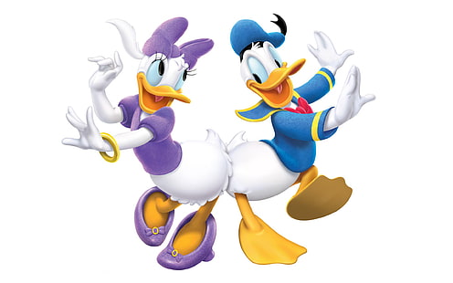 Dancing Donald Duck With Daisy Duck Character Characters From Walt Disney Desktop Wallpaper Hd 2560×1600, HD wallpaper HD wallpaper