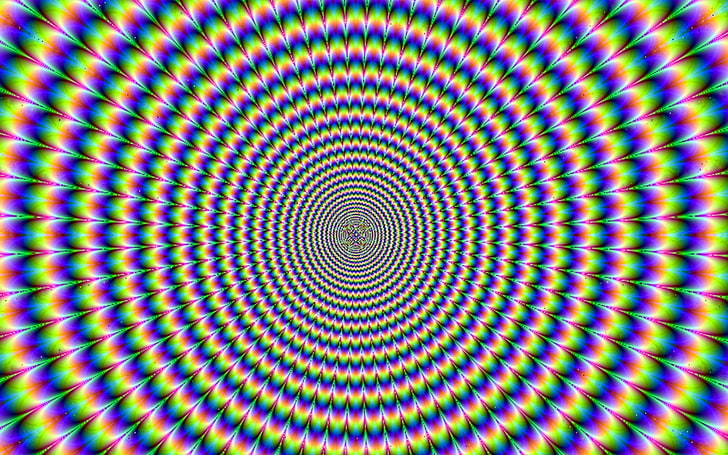 multicolored optical illusion, colors, circles, Mind teaser, HD wallpaper