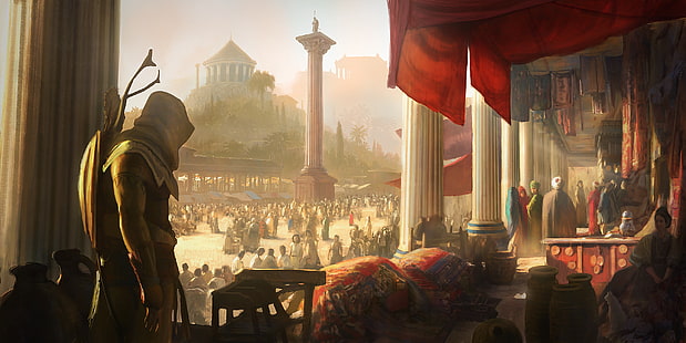 Assassin's Creed: Origins, วิดีโอเกม, งานศิลปะ, Assassin's Creed, อียิปต์, Bayek, Ubisoft, วอลล์เปเปอร์ HD HD wallpaper