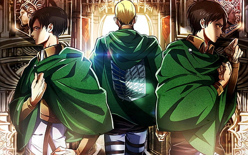 Attack On Titans digitales Hintergrundbild, Shingeki no Kyojin, Eren Jeager, Levi Ackerman, Anime, HD-Hintergrundbild HD wallpaper