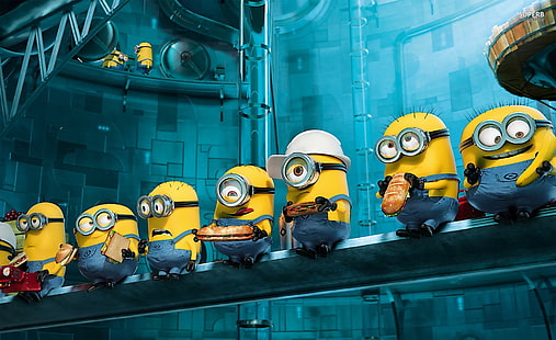 Despicable Me 2 Minions, Dispicable Me Minions wallpaper, Cartoons, Others, Food, despicable me 2, minions, movies, HD wallpaper HD wallpaper