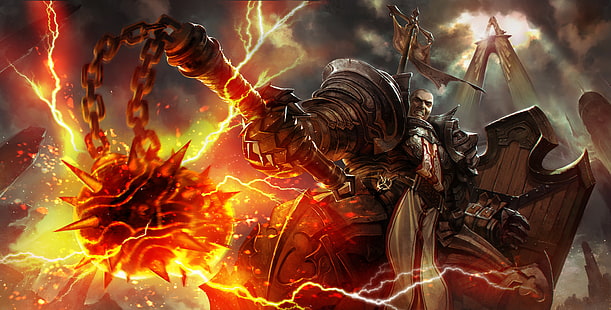 ไฟ, diablo 3, Crusader, reaper of souls, Diablo 3: Reaper of Souls, morgenstern, วอลล์เปเปอร์ HD HD wallpaper