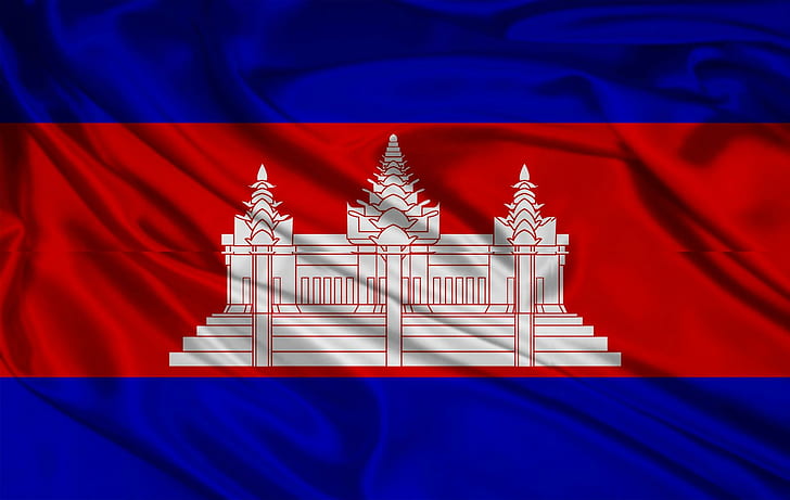 Флаг Камбоджи, азиаты, религия, кхмерский флаг, флаг Камбоджи, животные, HD обои