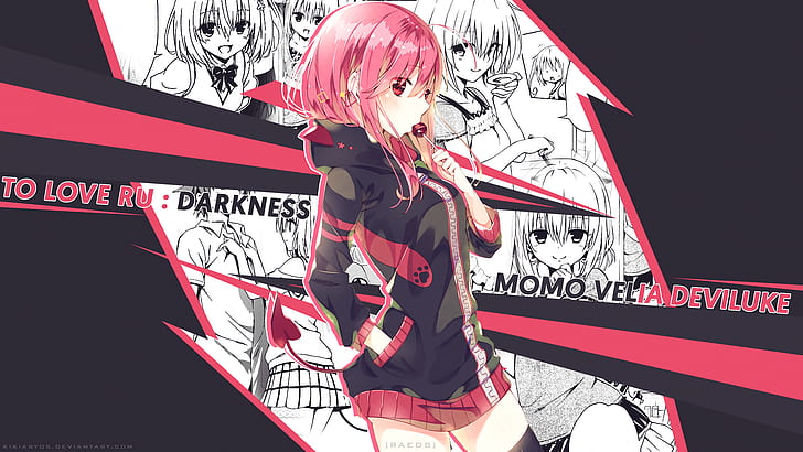 To Love-ru, To Love-ru Darkness, anime girls, Momo Velia Deviluke, capelli rosa, Sfondo HD