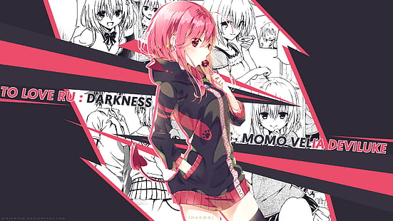 To Love-ru, To Love-ru Darkness, аниме момичета, Momo Velia Deviluke, розова коса, HD тапет HD wallpaper