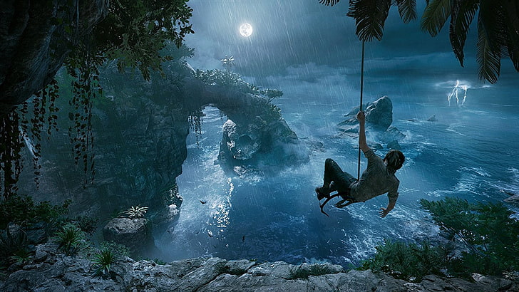 Shadow of the Tomb Raider, Tomb Raider 2018, gry wideo, grafiki koncepcyjne, woda, Tomb Raider, Tapety HD