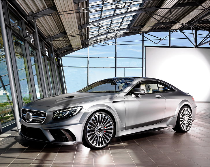 silver coupe, Mercedes-Benz, Mercedes, AMG, Coupe, Mansory, S 63, 2015, C217, Diamond Edition, HD wallpaper
