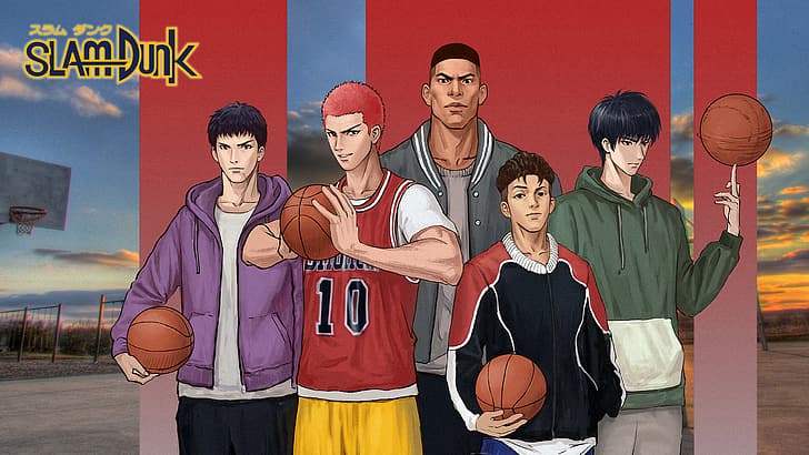 Slam Dunk, basketball, comic art, HD wallpaper