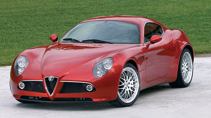 red coupe, Alfa Romeo, car, red cars, vehicle, HD wallpaper