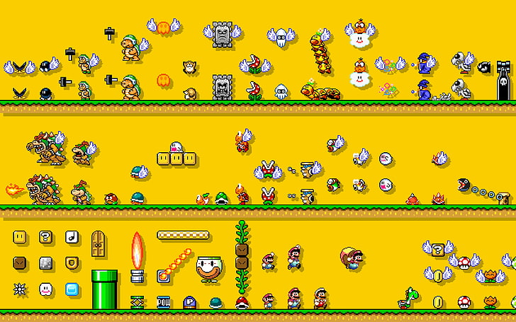 Game Super Mario, Mario Bros, video game, latar belakang sederhana, game retro, Sistem Hiburan Nintendo, Super Mario Bros., Wallpaper HD