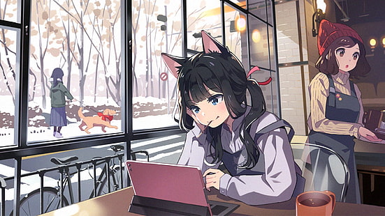 Anime, Girl, Cat Girl, Wallpaper HD HD wallpaper