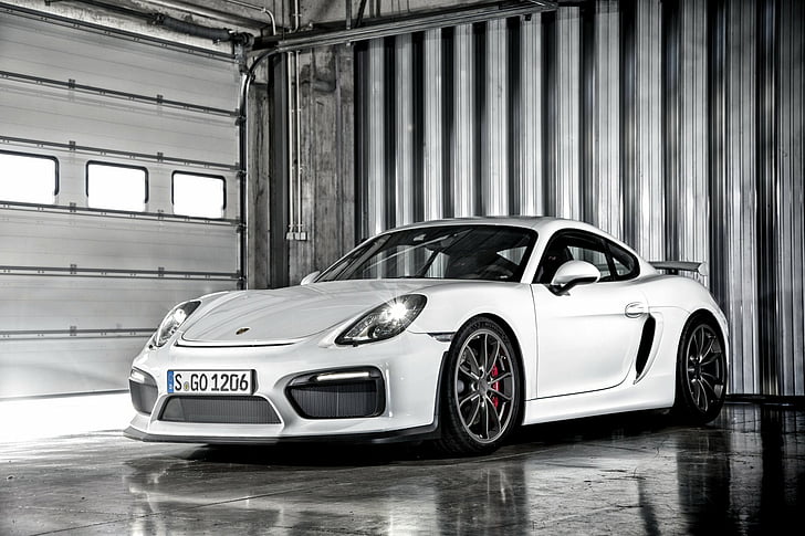 Porsche, Porsche Cayman GT4, samochód, samochód sportowy, pojazd, biały samochód, Tapety HD