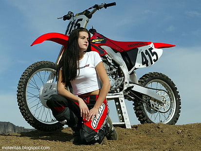 450, chicas, crf, enduro, honda, motocross, motos, Sfondo HD HD wallpaper