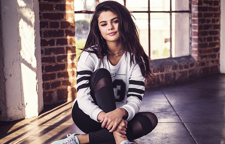Selena Gomez, look, brunette, beauty, Selena Gomez, Adidas NEO Label, HD wallpaper