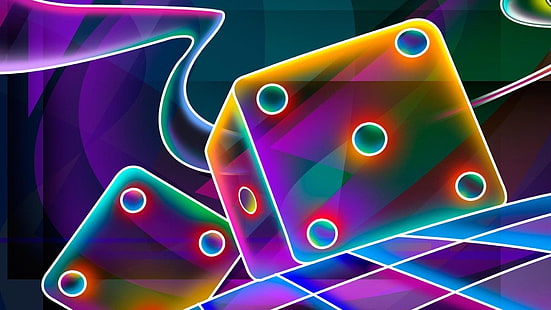 dice, colorful, HD wallpaper HD wallpaper