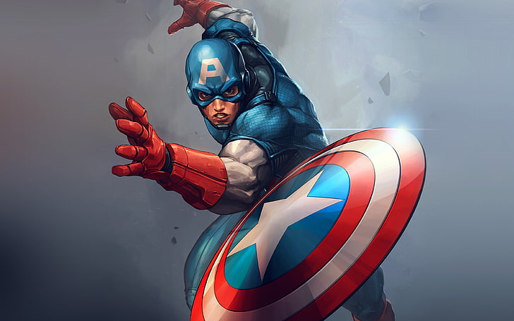 بطل ، قبطان ، أمريكا ، jeehyunglee ، تصوير ، فن ، رسم، خلفية HD