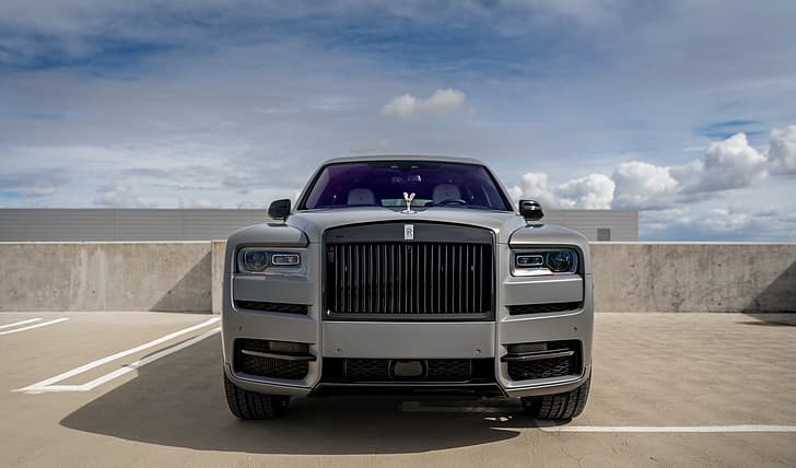 Rolls Royce, Front, Face, Graphite, Cullinan, Luxury SUV, HD wallpaper