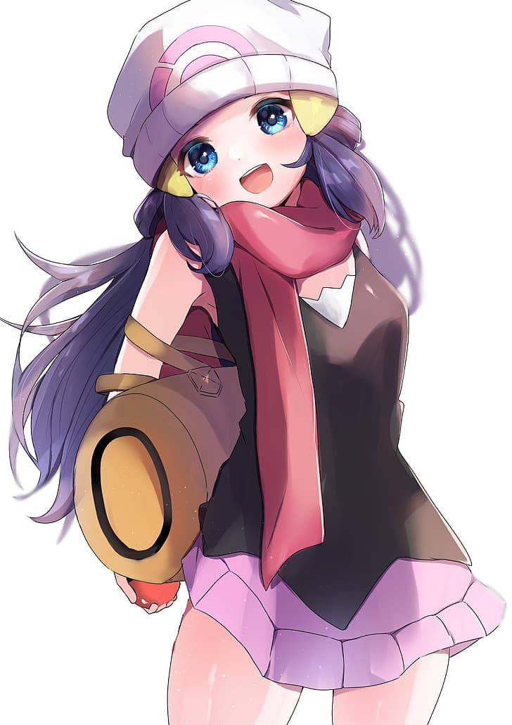 Anime, Anime Girls, Pokémon, Dawn (Pokémon), langes Haar, blaues Haar, Solo, Kunstwerk, digitale Kunst, Fankunst, HD-Hintergrundbild, Handy-Hintergrundbild