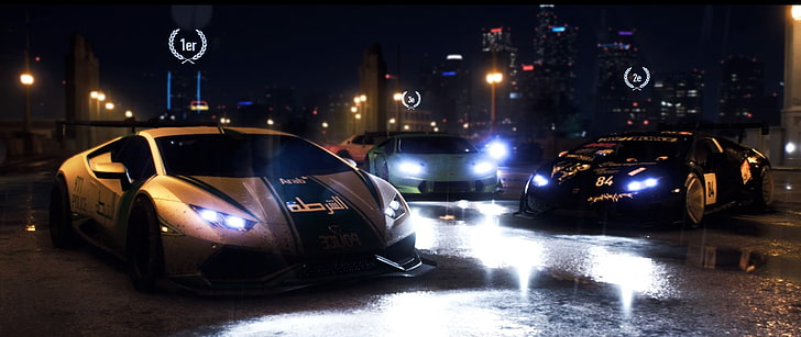 Need for Speed, multiplayer, PlayStation 4, Lamborghini, Dubaj, policja, Zjednoczone Emiraty Arabskie, Tapety HD
