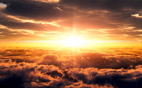 przyroda, niebo, chmury, horyzont, światło słoneczne, Tapety HD HD wallpaper