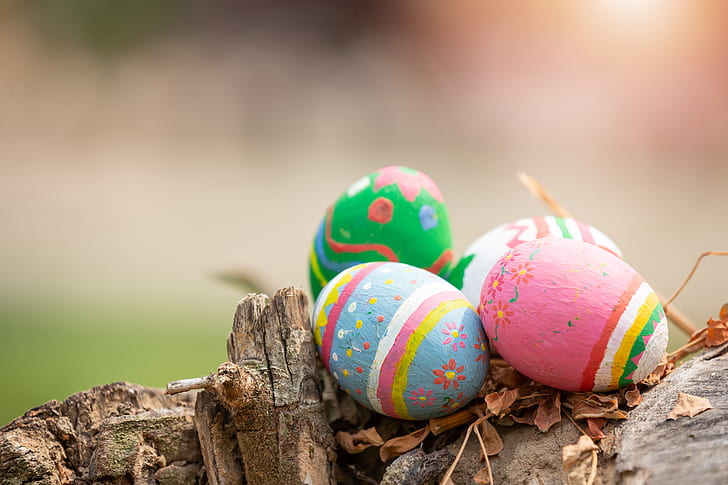 background, eggs, Easter, happy, decoration, HD wallpaper